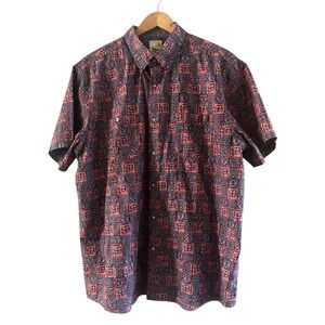 Vintage Solaris Outdoors Men Shirt SZ XL Collard Button Up Tribal Party 80s Vibe